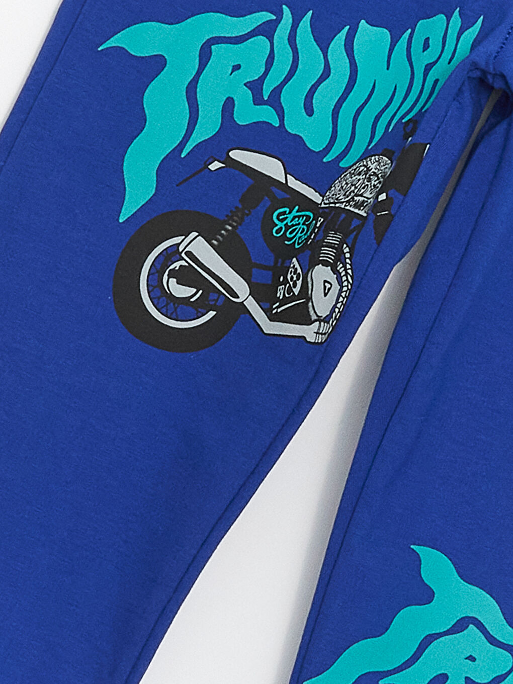 Mavi Bisiklet Yaka Uzun Kollu Erkek Çocuk Sweatshirt ve Eşofman Alt 2'li Takım-5