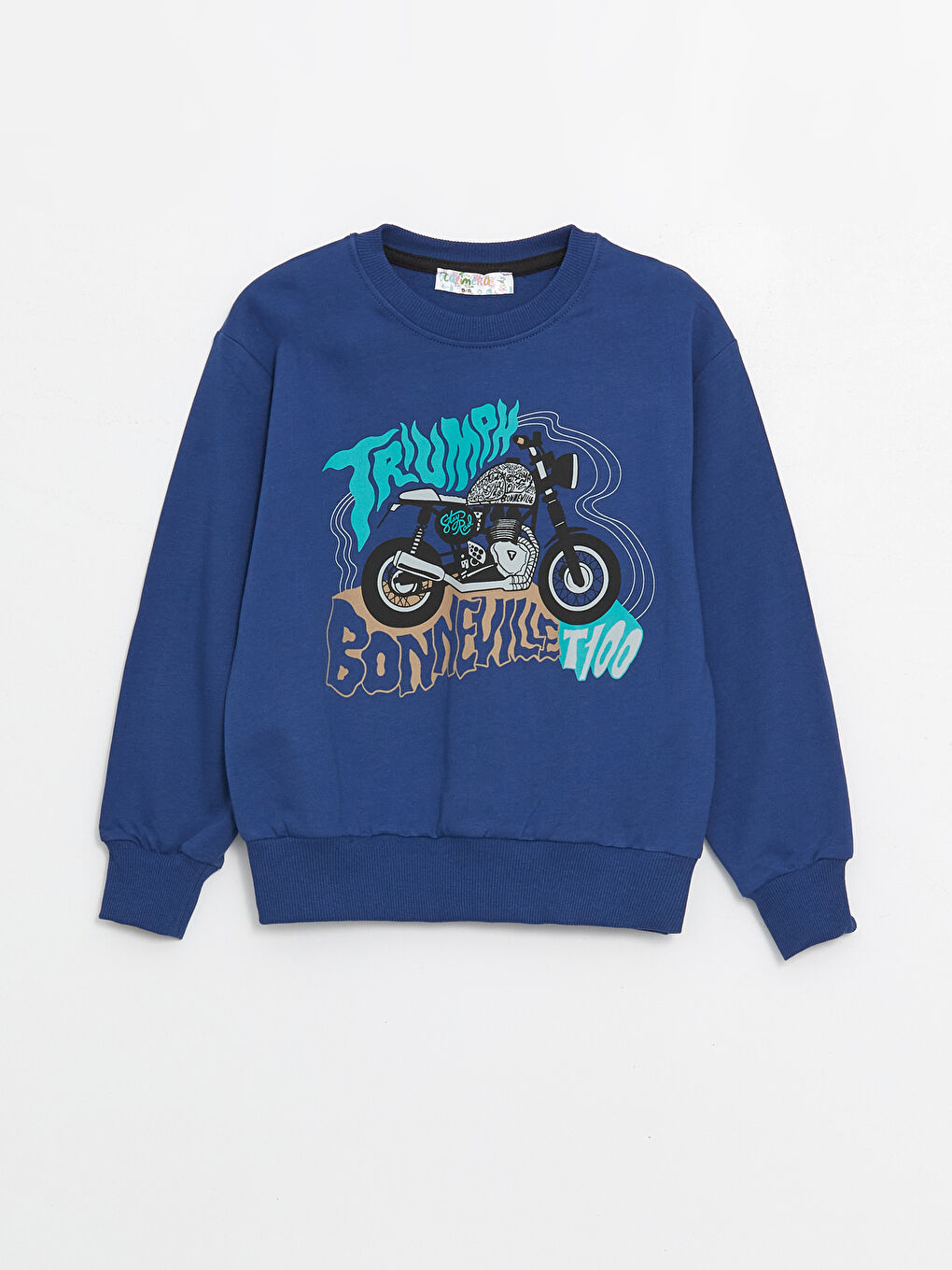 Lacivert Bisiklet Yaka Uzun Kollu Erkek Çocuk Sweatshirt ve Eşofman Alt 2'li Takım-1