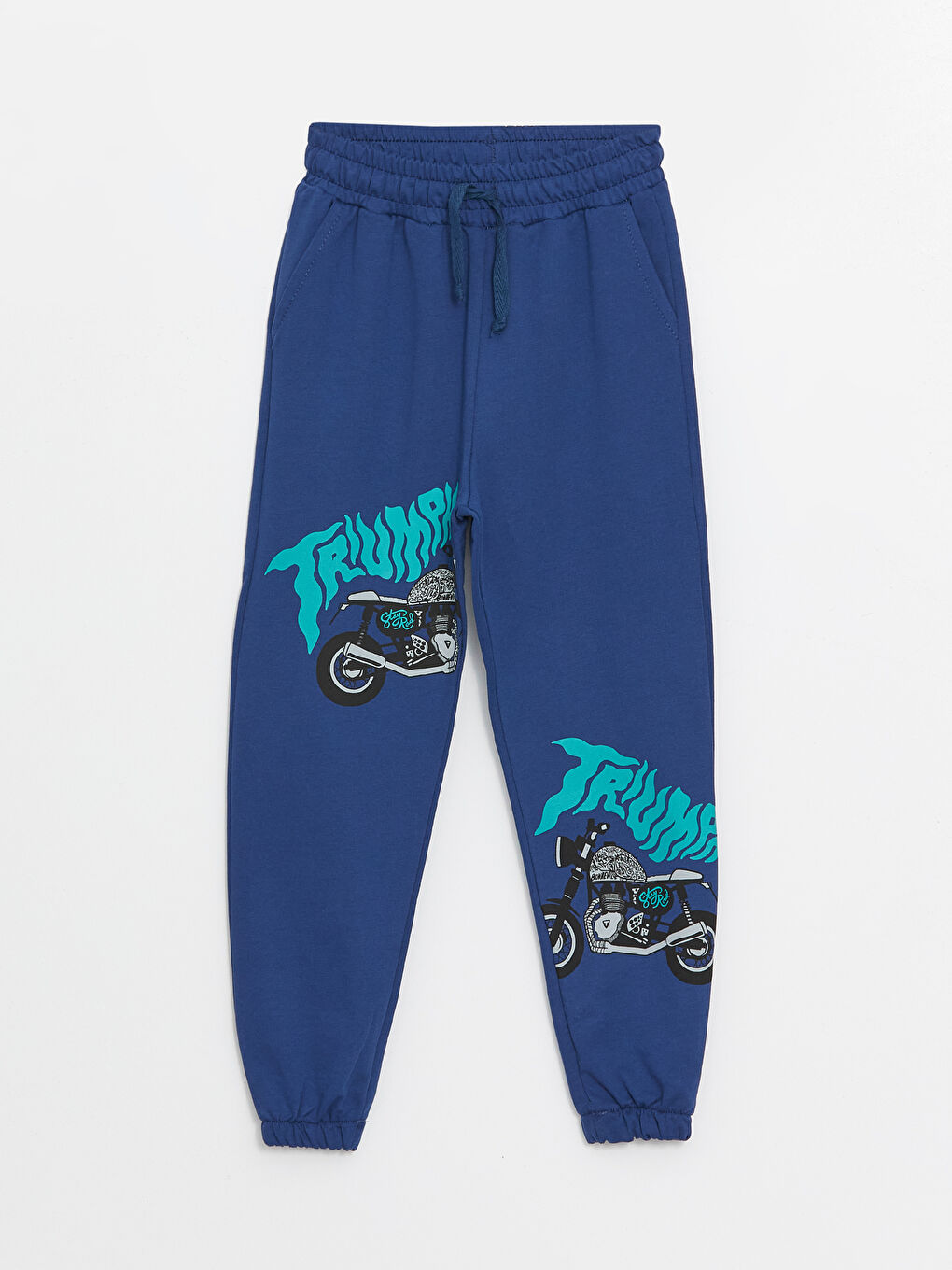 Lacivert Bisiklet Yaka Uzun Kollu Erkek Çocuk Sweatshirt ve Eşofman Alt 2'li Takım-3