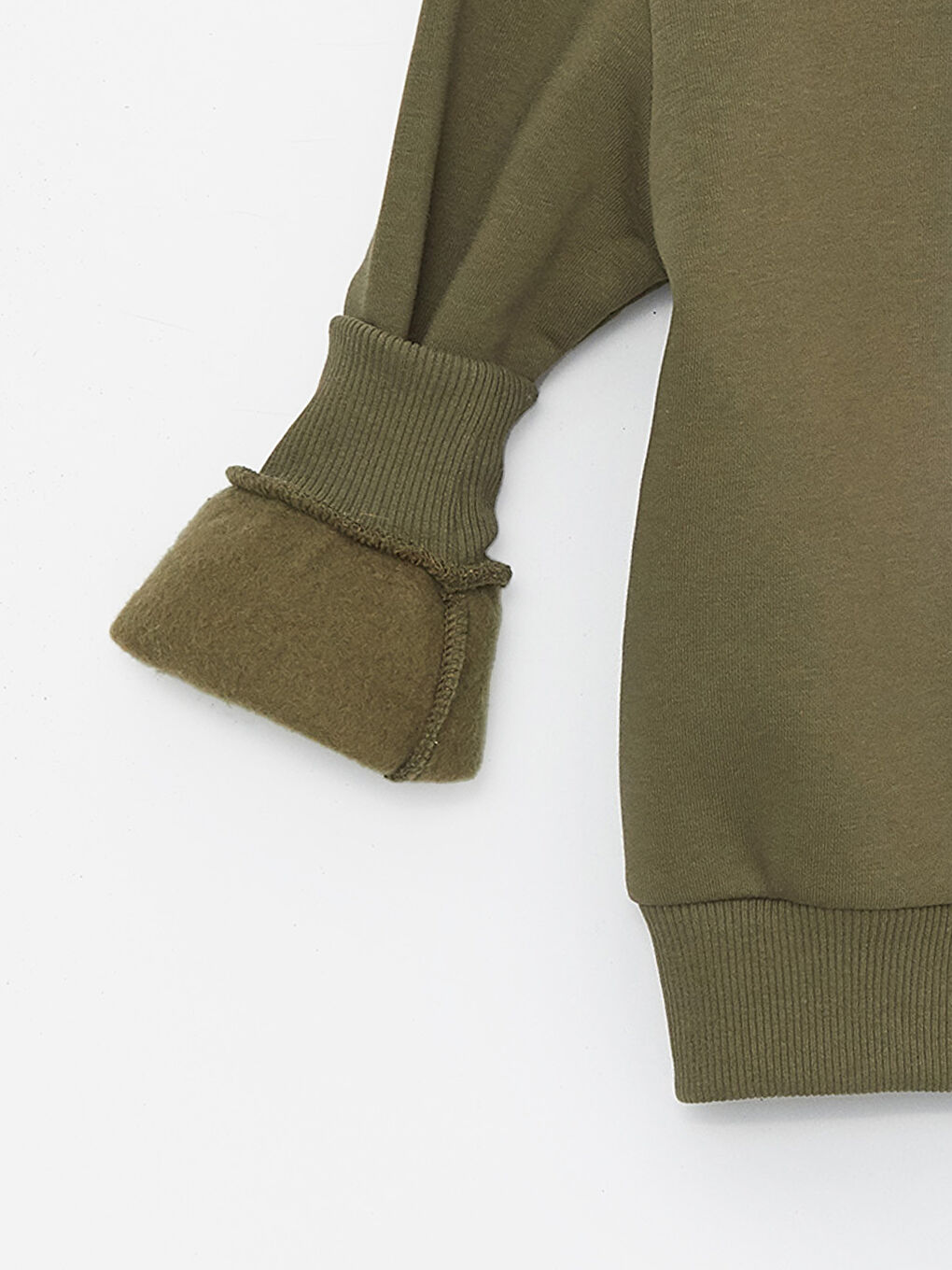 Haki Bisiklet Yaka Erkek Çocuk Sweatshirt ve Eşofman Alt 2'li Takım-3