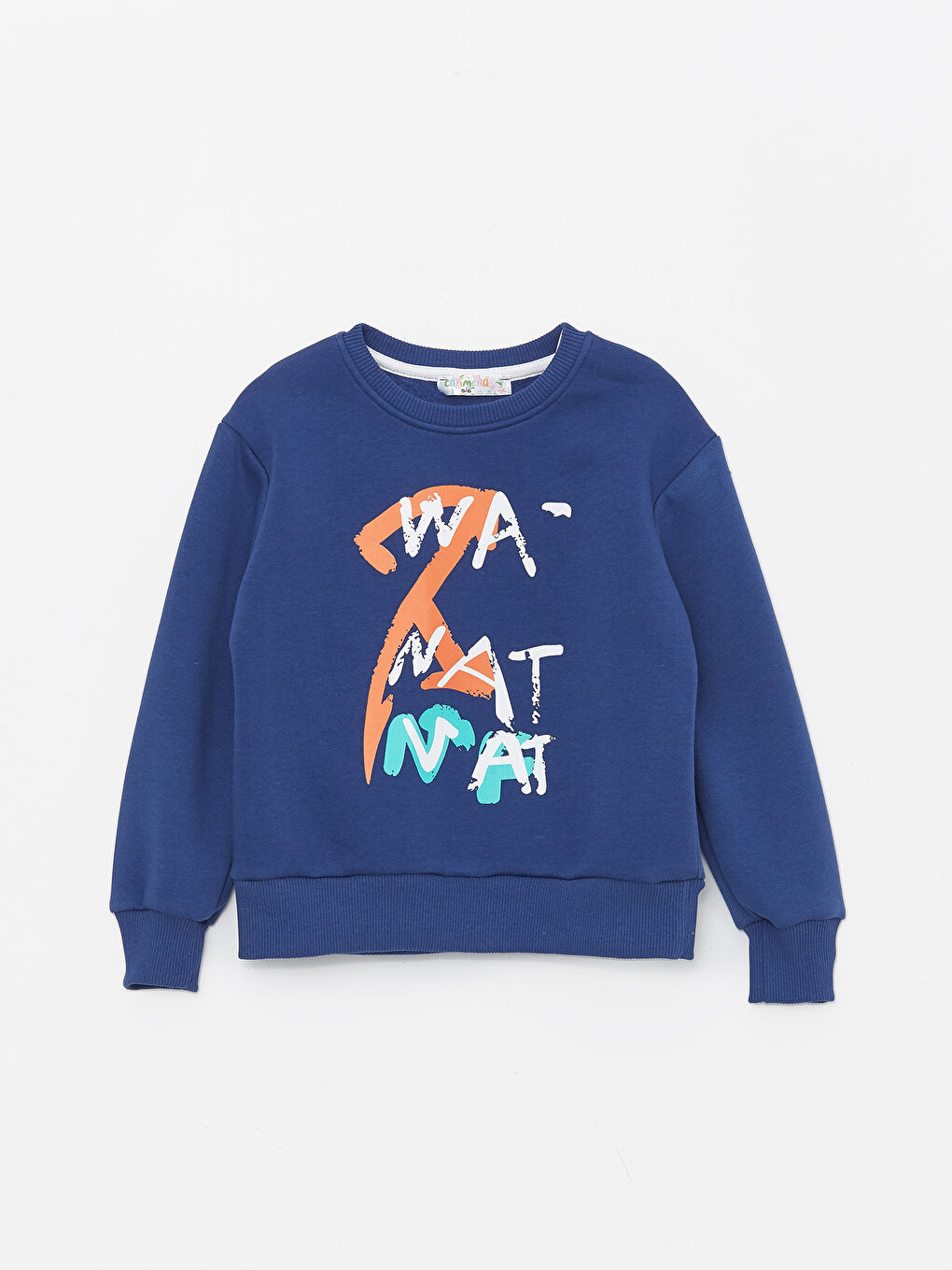 Lacivert Bisiklet Yaka Erkek Çocuk Sweatshirt ve Eşofman Alt 2'li Takım-1