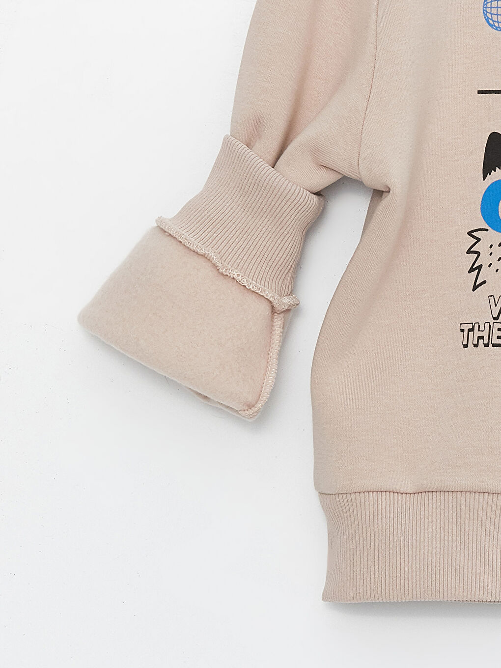 Calimera Kids Bej Bisiklet Yaka Erkek Çocuk Sweatshirt ve Eşofman Alt 2'li Takım - 3