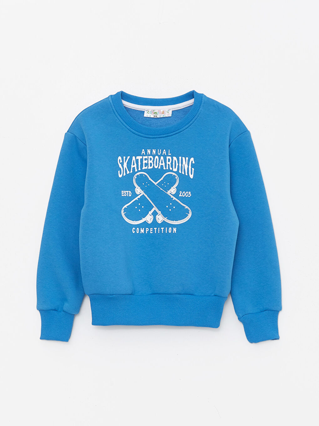 Mavi Bisiklet Yaka Uzun Kollu Erkek Çocuk Sweatshirt ve Eşofman Alt 2'li Takım-1