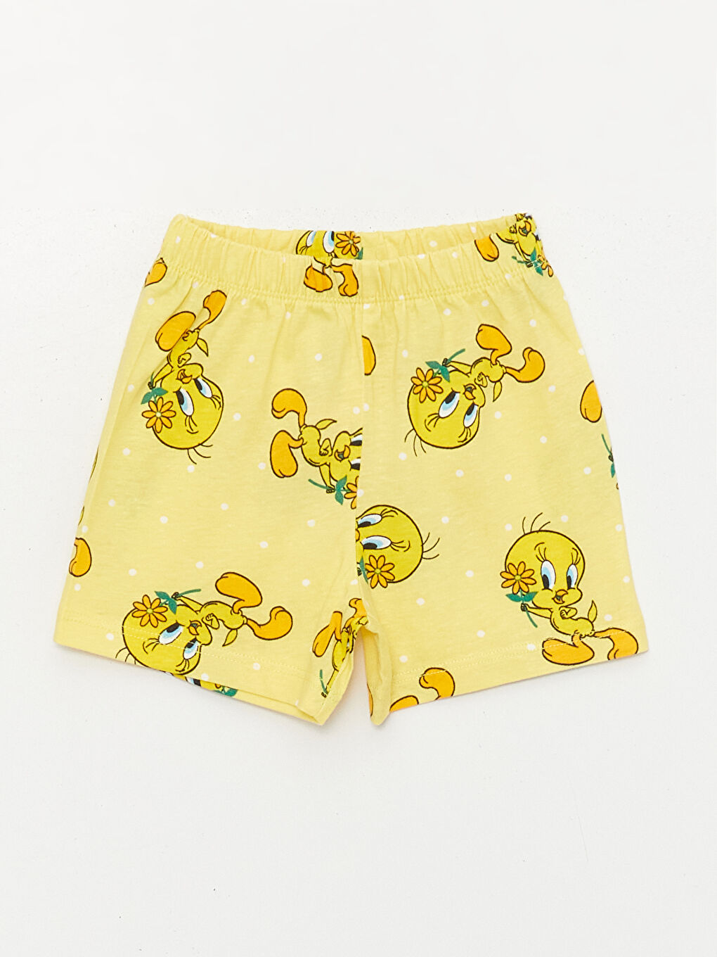 Sarı Tweety Baskılı Kız Bebek Şortlu Pijama Takımı-3