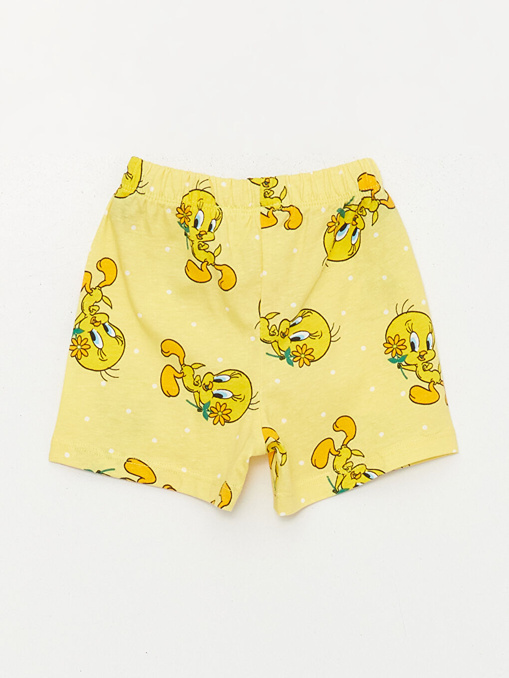 Sarı Tweety Baskılı Kız Bebek Şortlu Pijama Takımı-4
