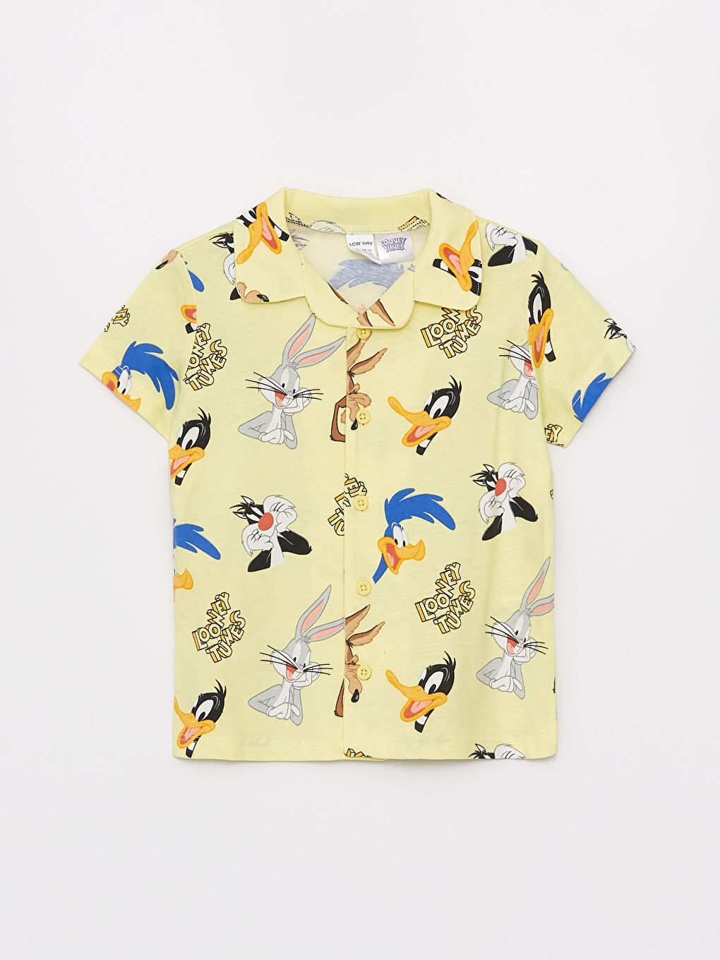Sarı Looney Tunes Baskılı Erkek Çocuk Pijama Üst