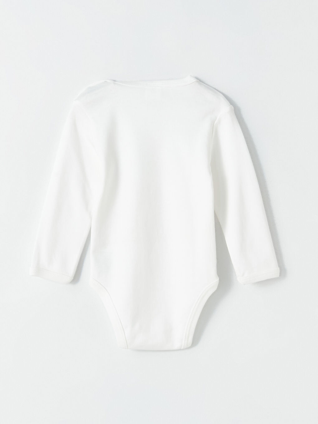 Ekru Bisiklet Yaka Baskılı Kız Bebek Çıtçıtlı Bodysuit 2'li-3