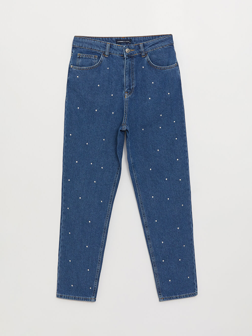 LCWAIKIKI Basic Orta İndigo Rodeo Mom Fit Kadın Jean Pantolon - 4