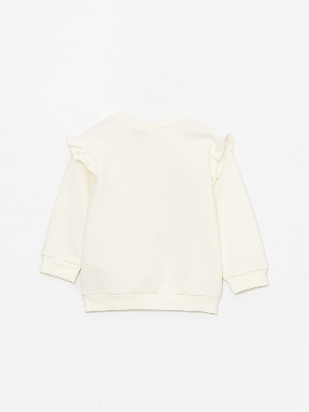 Ekru Bisiklet Yaka Sindirella Baskılı Uzun Kollu Kız Bebek Sweatshirt ve Tayt-5