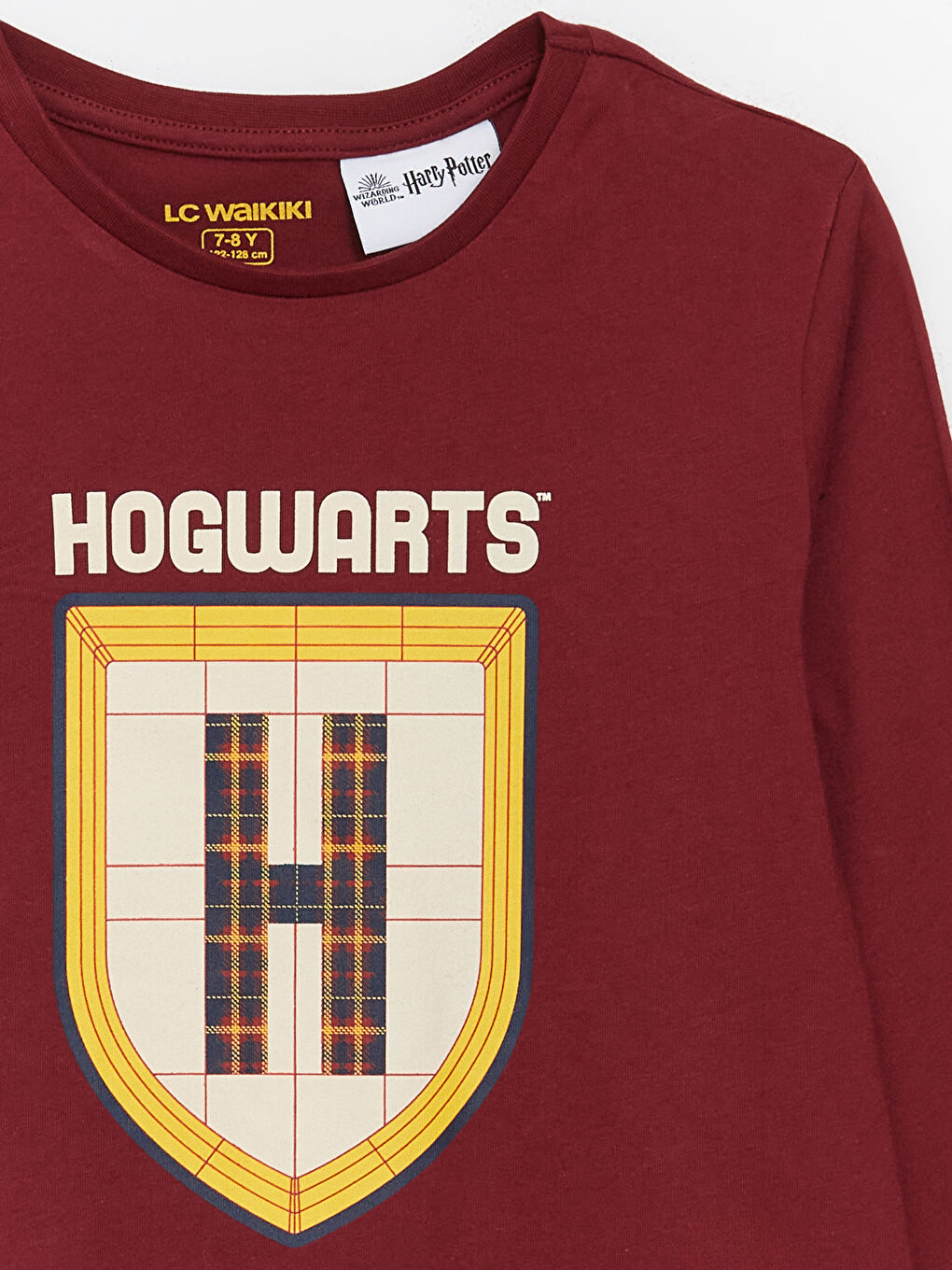 LCW Kids Bordo Bisiklet Yaka Harry Potter Baskılı Erkek Çocuk Pijama Üst - 1