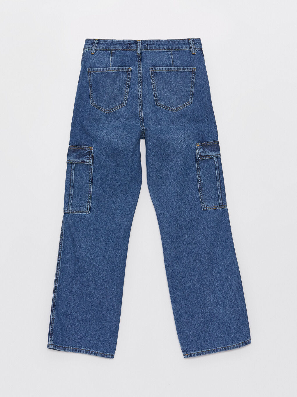 LCW Modest Orta İndigo Rodeo Straight Kadın Kargo Jean Pantolon - 5