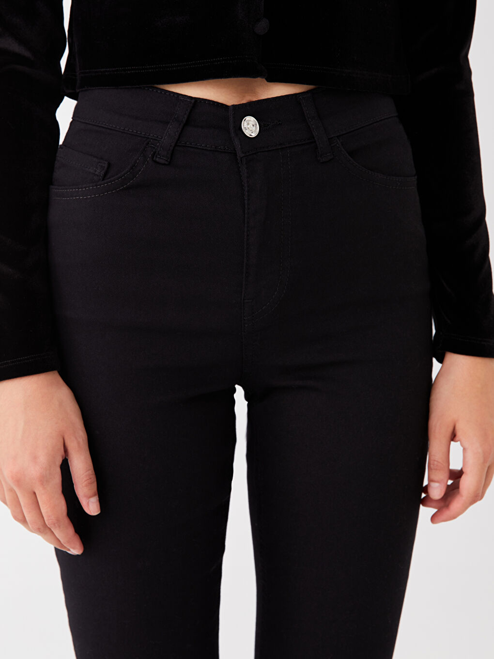 Siyah Mars Flare Kadın Jean Pantolon-1