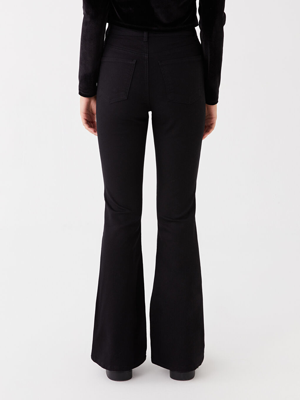 Siyah Mars Flare Kadın Jean Pantolon-3