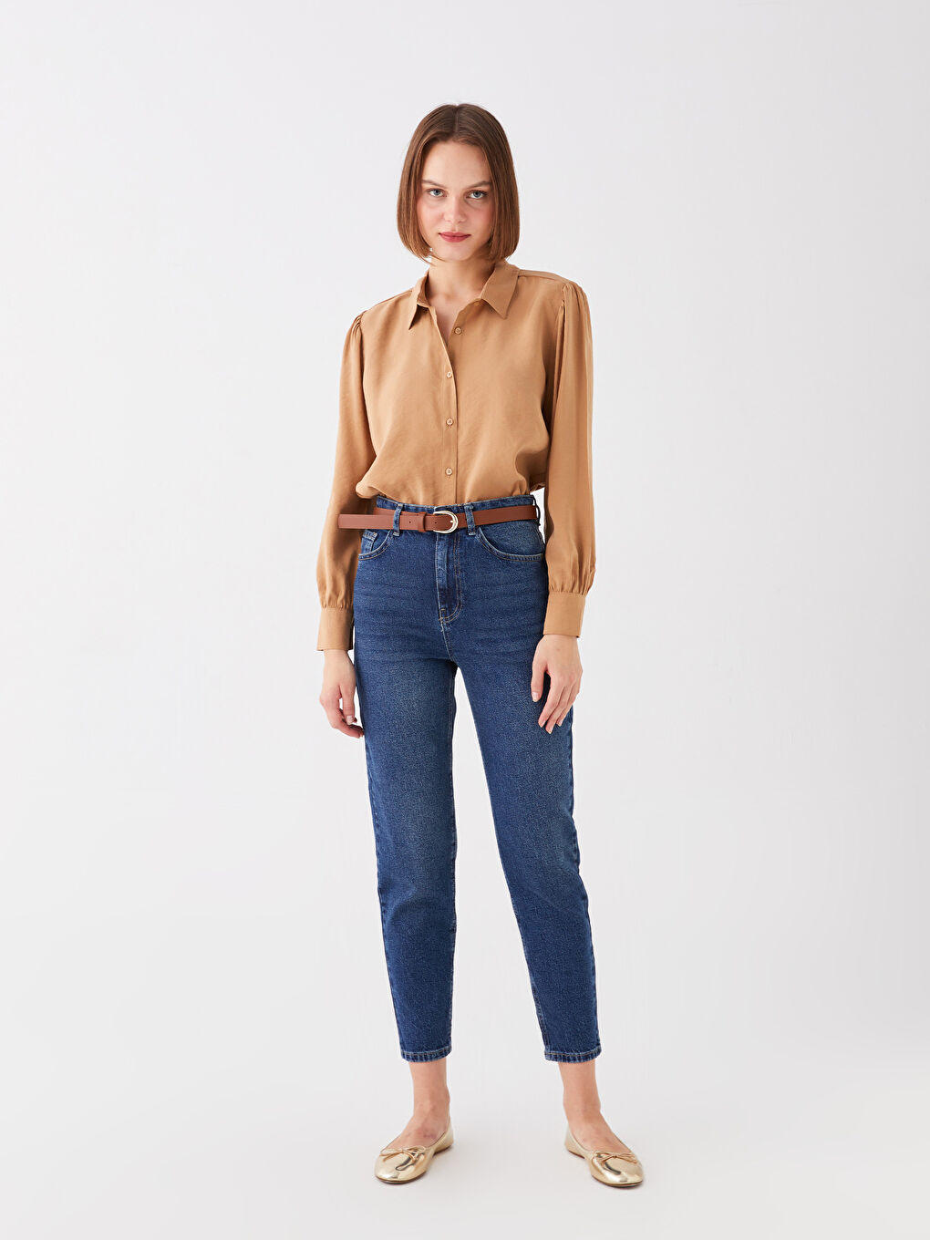 Plain Long Sleeve Oversize Women's Shirt-2