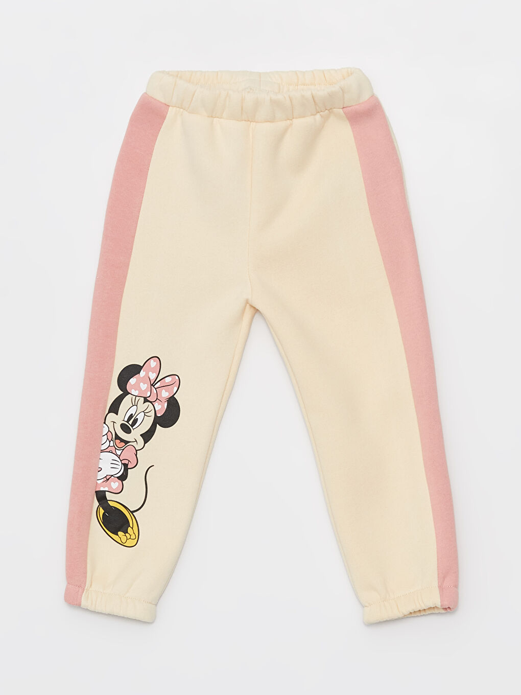 LCW baby Açık Bej Minnie Mouse Baskılı Kız Bebek Hoodie ve Eşofman Altı 2'li Takım - 2