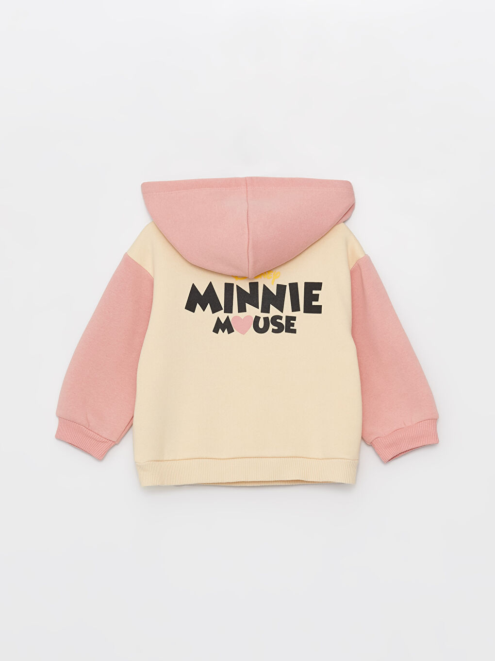 LCW baby Açık Bej Minnie Mouse Baskılı Kız Bebek Hoodie ve Eşofman Altı 2'li Takım - 3