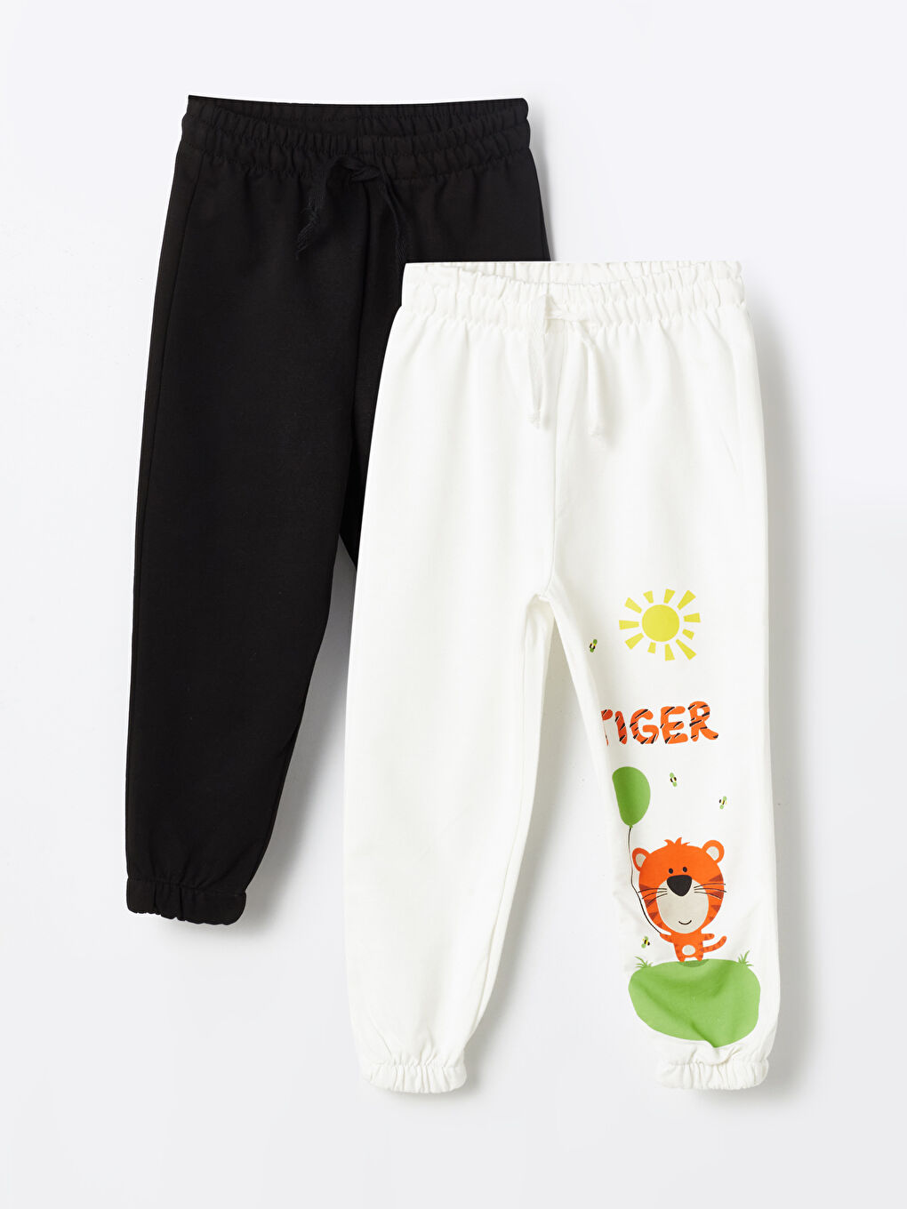 Siyah Beli Lastikli Erkek Bebek Eşofman Altı 2'li