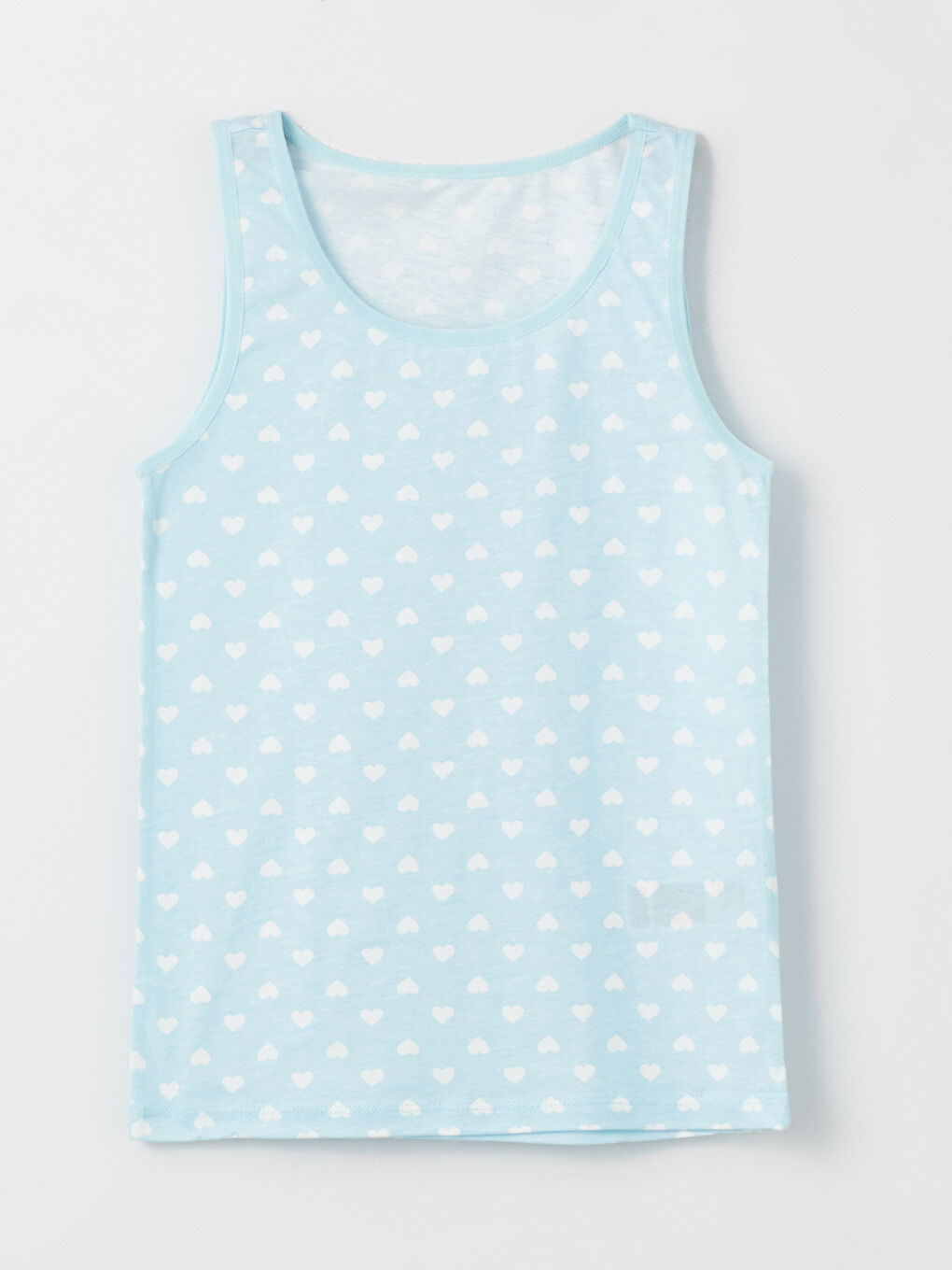 Ekru Bisiklet Yaka Baskılı Kız Çocuk Atlet 2'li-1