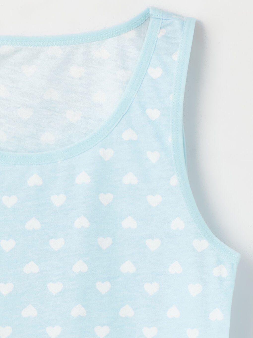 Ekru Bisiklet Yaka Baskılı Kız Çocuk Atlet 2'li-2