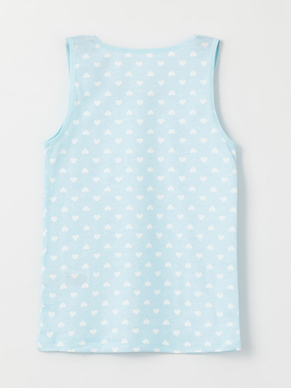 Ekru Bisiklet Yaka Baskılı Kız Çocuk Atlet 2'li-3