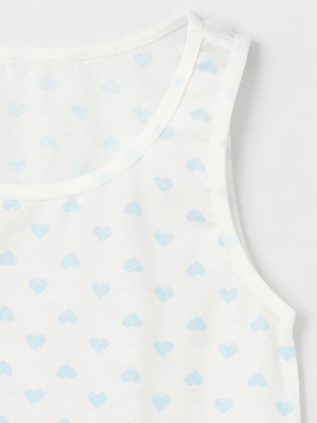 Ekru Bisiklet Yaka Baskılı Kız Çocuk Atlet 2'li-5