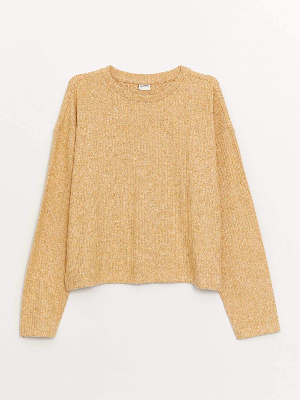 Bej Bisiklet Yaka Kız Çocuk Tişört