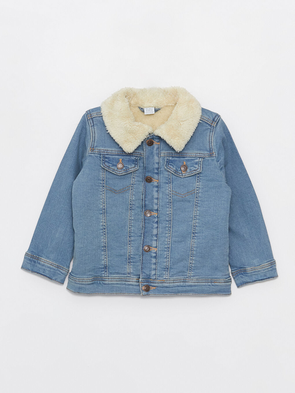 LCW baby Orta İndigo Rodeo Uzun Kollu Basic Erkek Bebek Jean Ceket