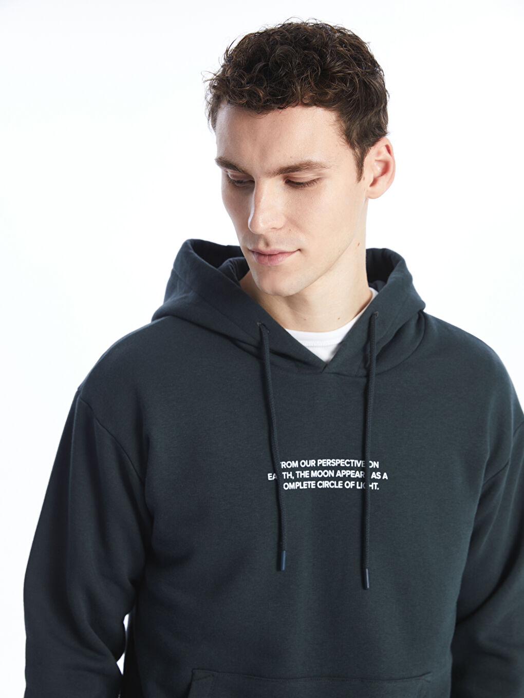 LCW Casual Antrasit Uzun Kollu Baskılı Erkek Hoodie - 2