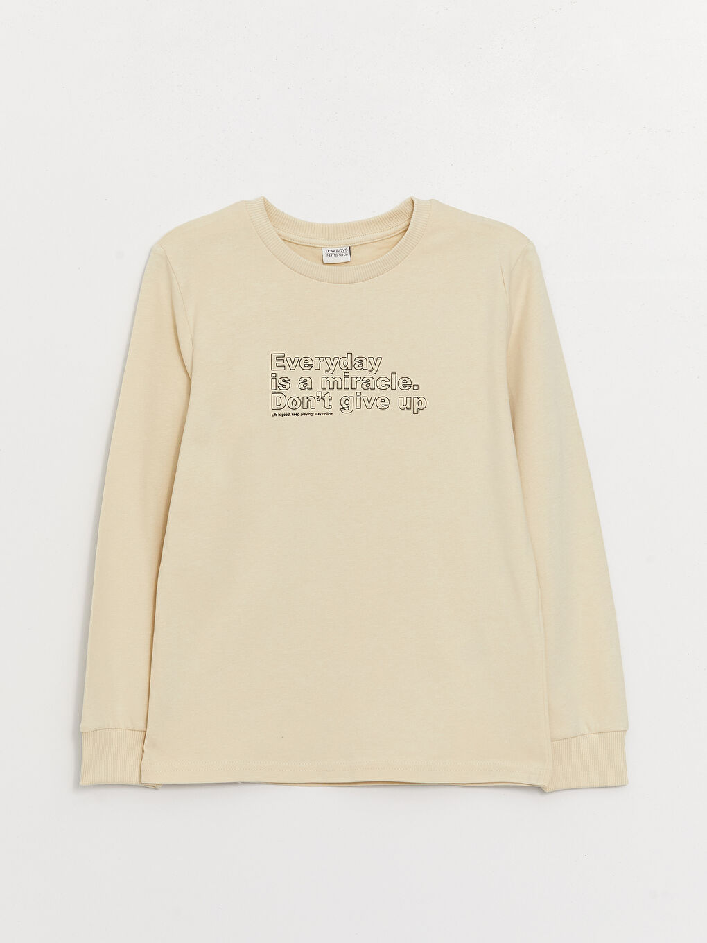 Crew Neck Printed Long Sleeve Boys' T-Shirt