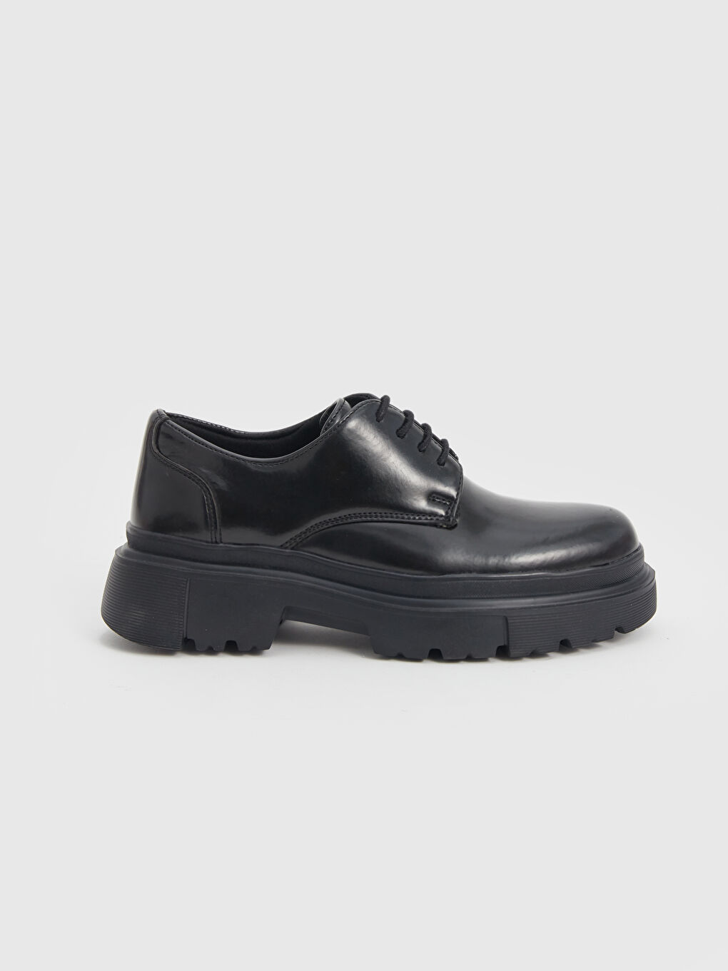 Siyah Deri Görünümlü Erkek Oxford Ayakkabı-1