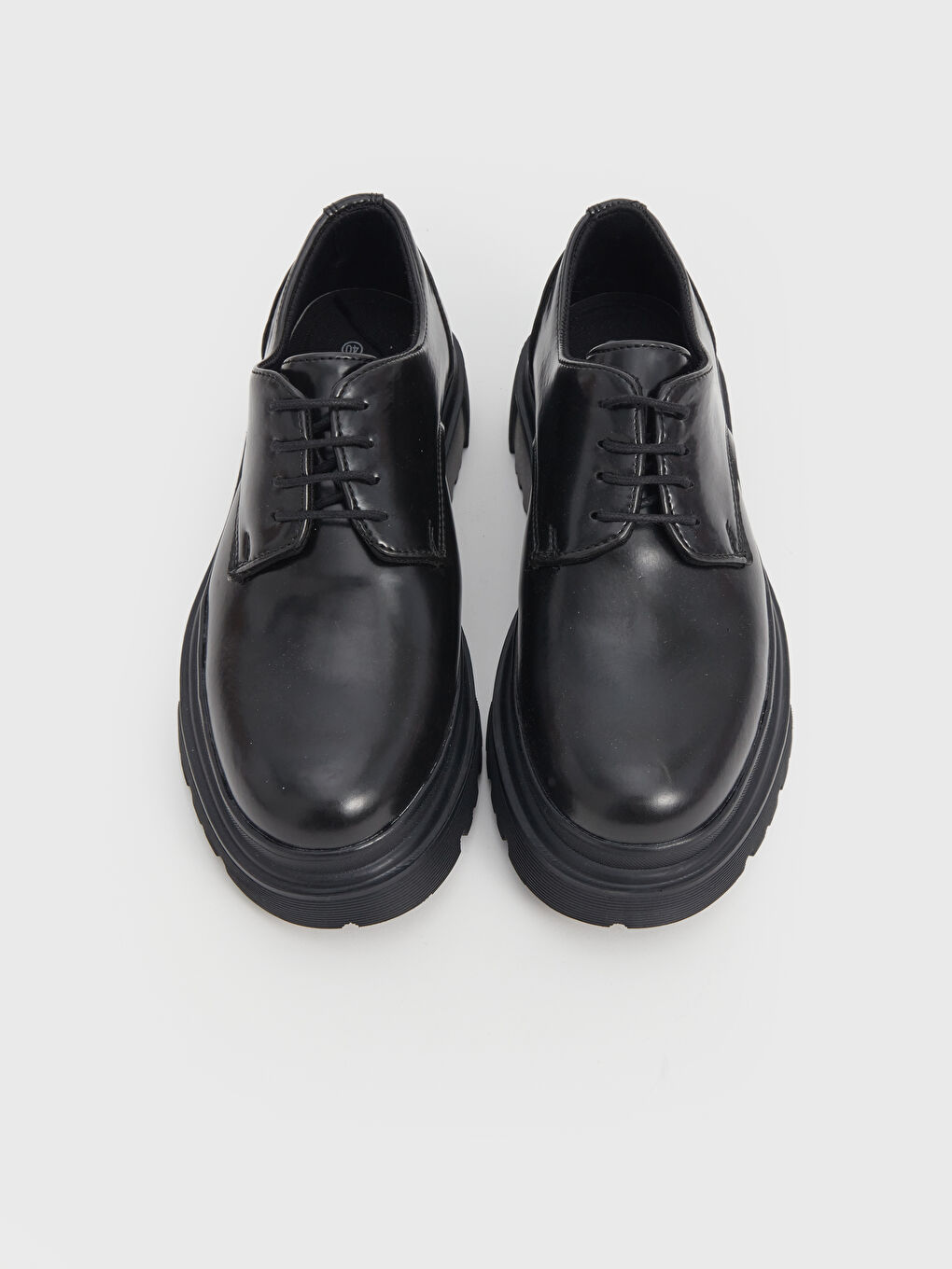 Siyah Deri Görünümlü Erkek Oxford Ayakkabı-2