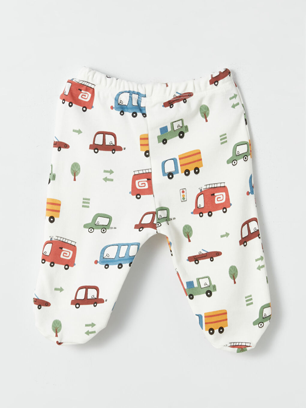 Ekru Bisiklet Yaka Baskılı Erkek Bebek Pijama Takımı-4