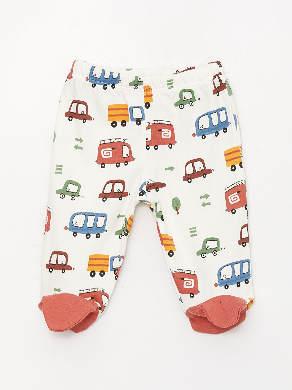 LUGGİ BABY Ekru Beli Lastikli Baskılı Erkek Bebek Pijama Alt 2'li - 3