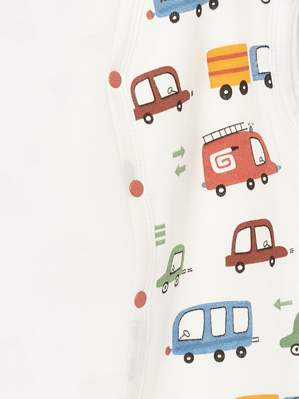 Ekru V Yaka Baskılı Erkek Bebek Yelek-2