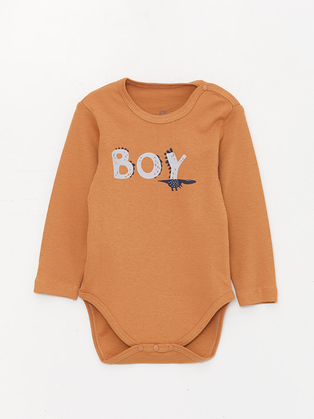 Kahverengi Bisiklet Yaka Baskılı Erkek Bebek Çıtçıtlı Bodysuit 2'li-1