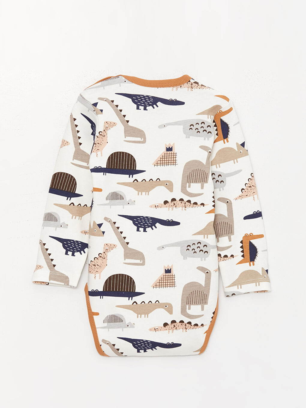 Kahverengi Bisiklet Yaka Baskılı Erkek Bebek Çıtçıtlı Bodysuit 2'li-4