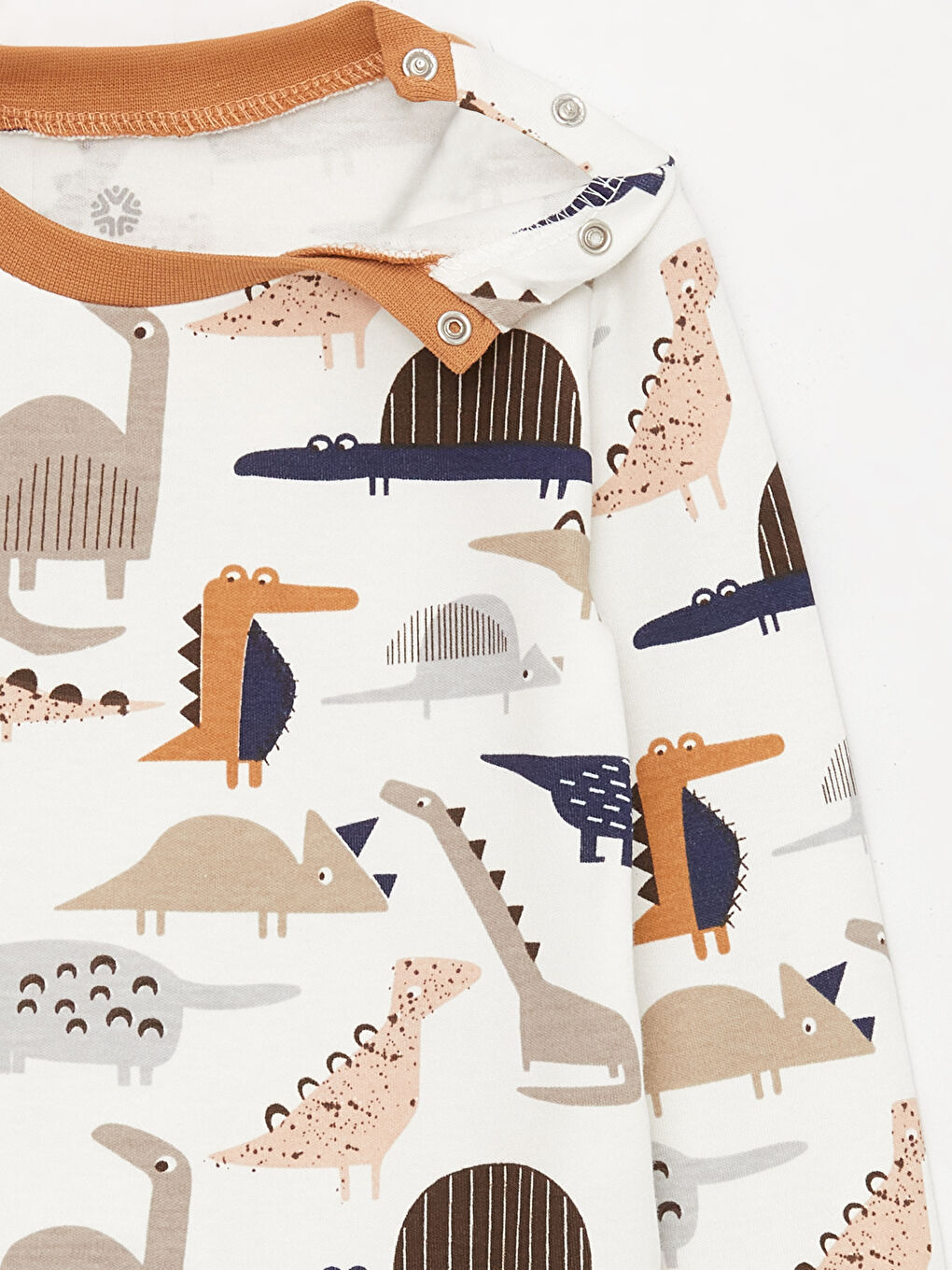 Kahverengi Bisiklet Yaka Uzun Kollu Baskılı Erkek Bebek Salopet Takımı-3