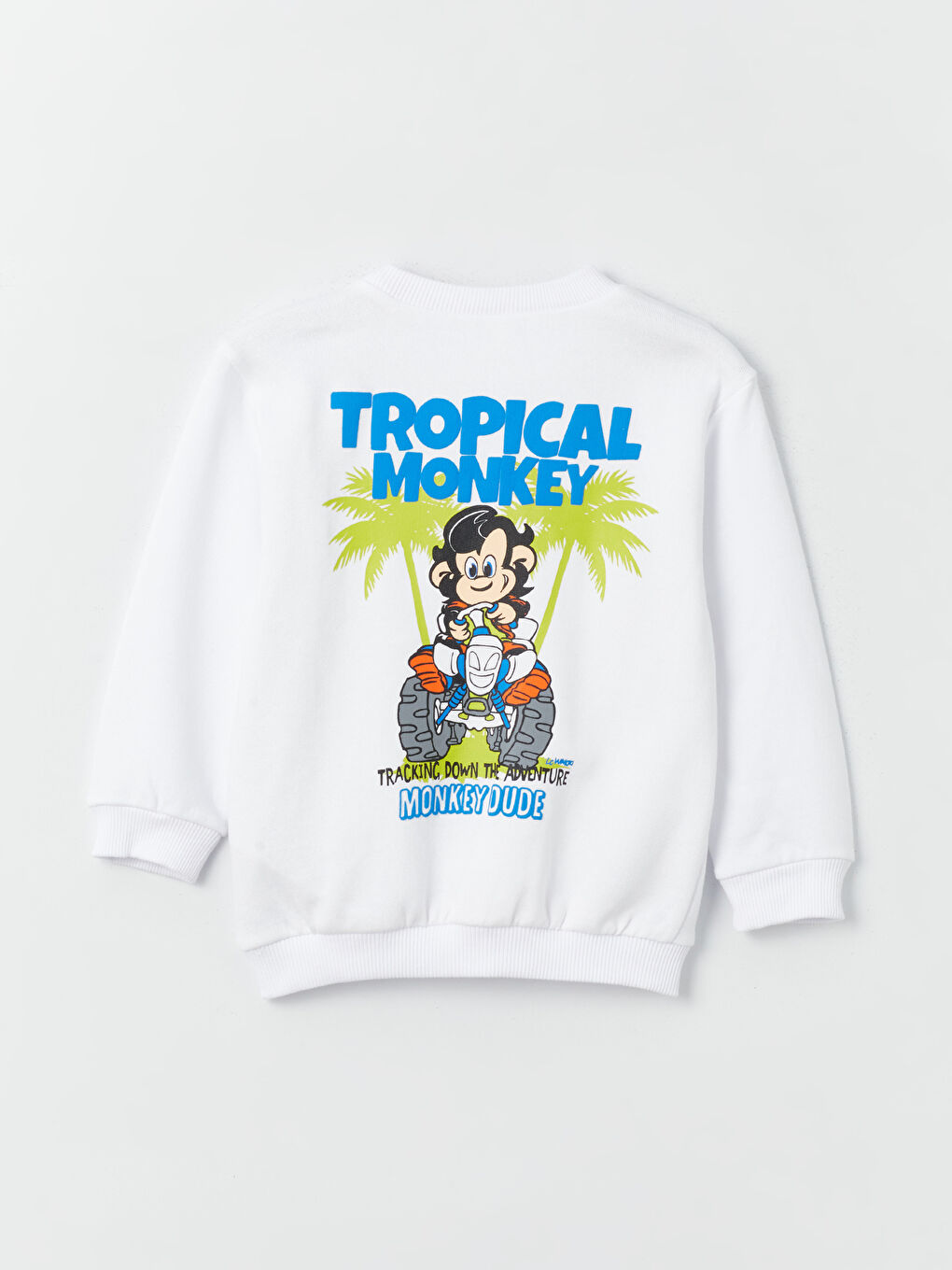LCW baby Beyaz Bisiklet Yaka Uzun Kollu Baskılı Erkek Bebek Sweatshirt - 4