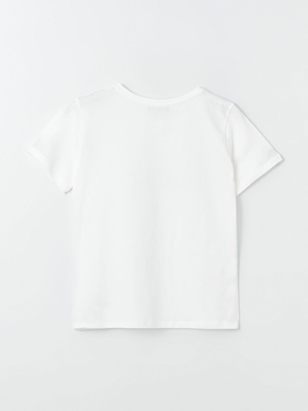 Ekru Bisiklet Yaka Baskılı Kısa Kollu Kadın Tişört-6