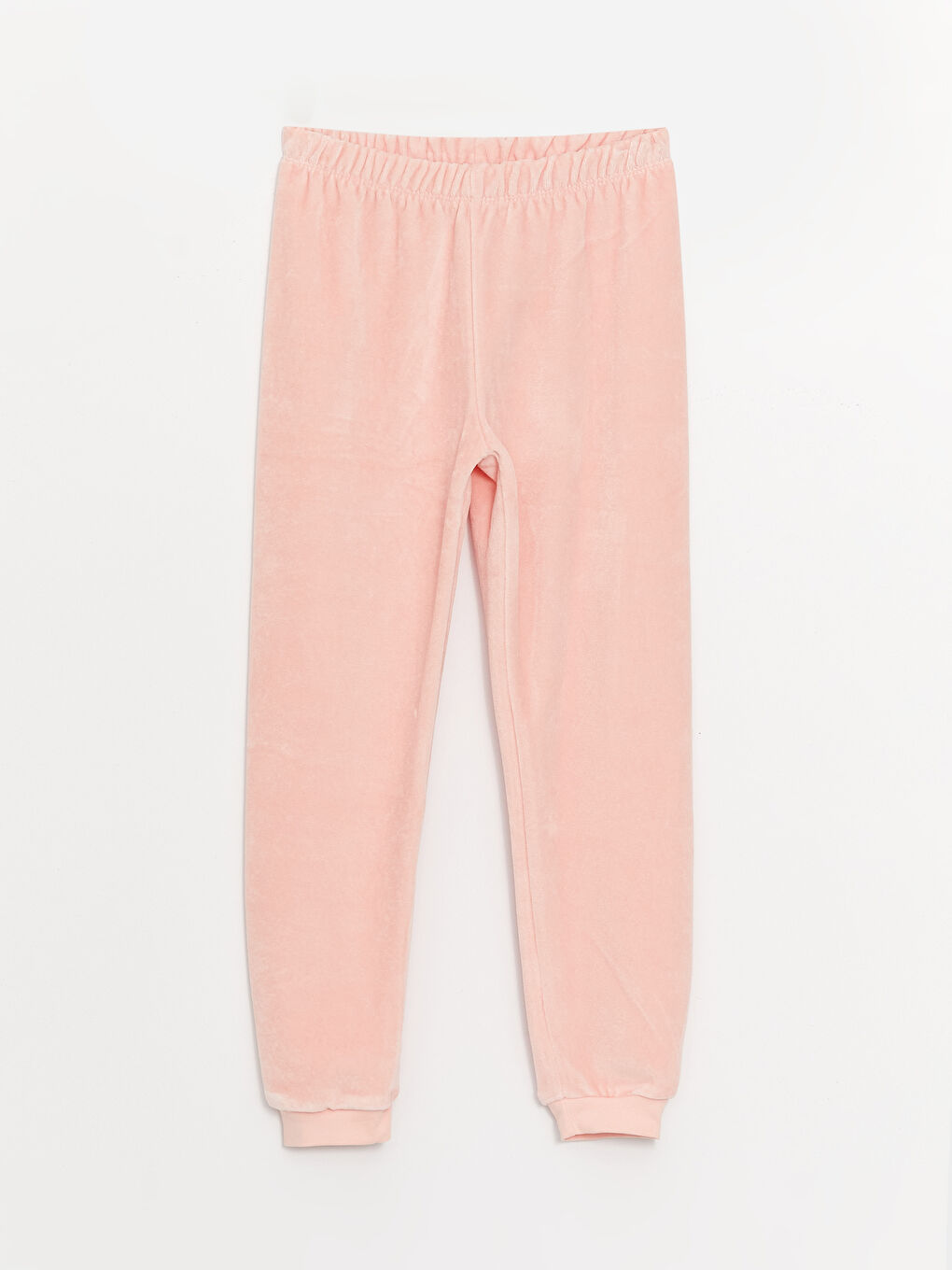 LCW Kids Pembe Bisiklet Yaka Yılbaşı Temalı Uzun Kollu Kadife Kız Çocuk Pijama Takımı - 3