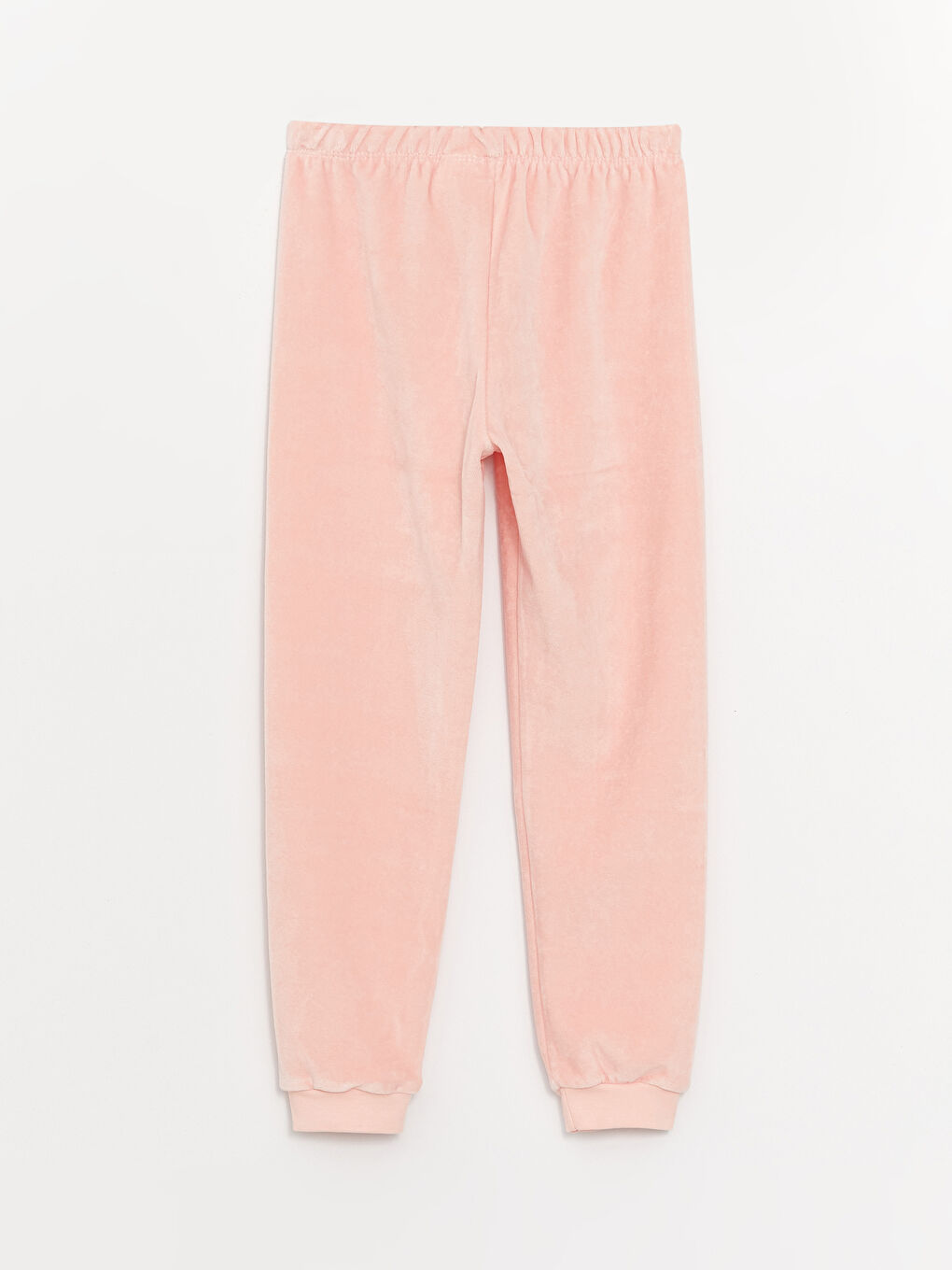 LCW Kids Pembe Bisiklet Yaka Yılbaşı Temalı Uzun Kollu Kadife Kız Çocuk Pijama Takımı - 4