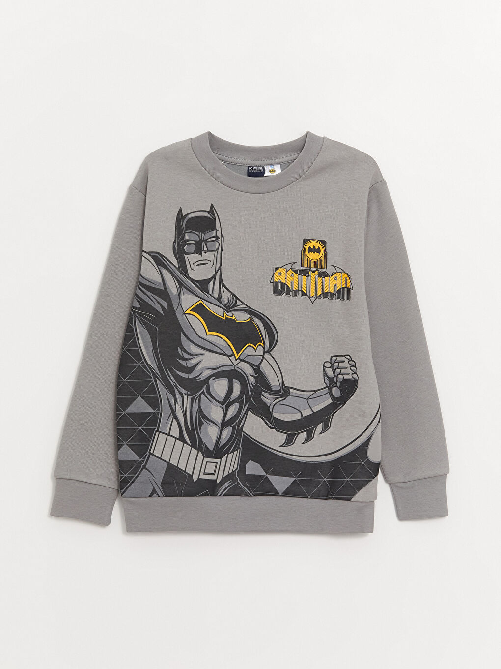 LCW Kids Gri Bisiklet Yaka Batman Baskılı Uzun Kollu Erkek Çocuk Sweatshirt ve Eşofman Altı - 1