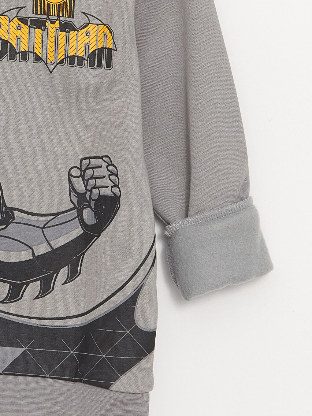 LCW Kids Gri Bisiklet Yaka Batman Baskılı Uzun Kollu Erkek Çocuk Sweatshirt ve Eşofman Altı - 2