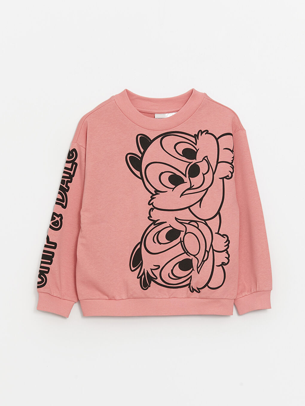 LCW Kids Mat Pembe Bisiklet Yaka Chip'n Dale Baskılı Uzun Kollu Kız Çocuk Sweatshirt - 4