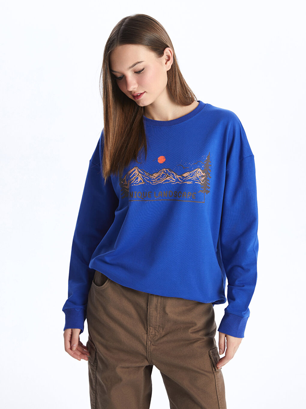 Mavi Bisiklet Yaka Kadın Sweatshirt-1