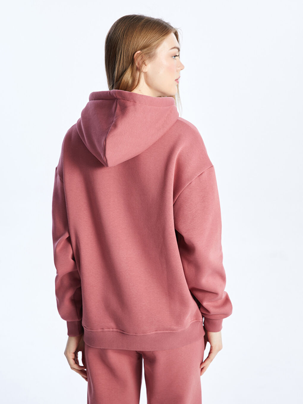 CALİMERA MODA Pembe Uzun Kollu Baskılı Kadın Hoodie - 4