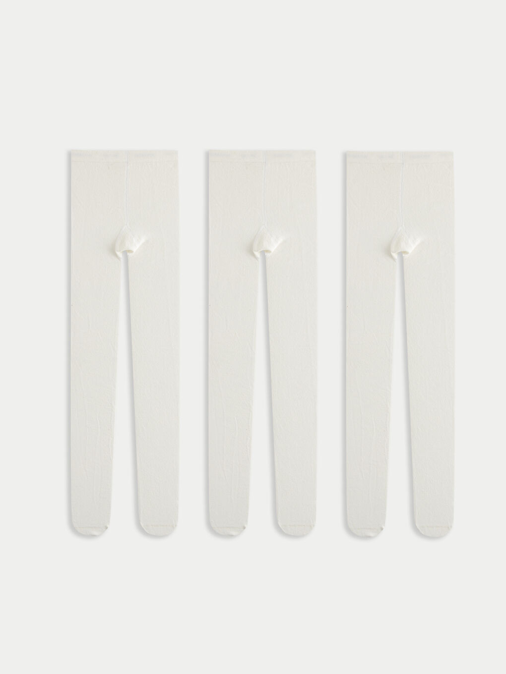 Beyaz Basic Kız Çocuk Külotlu Çorap 3'lü
