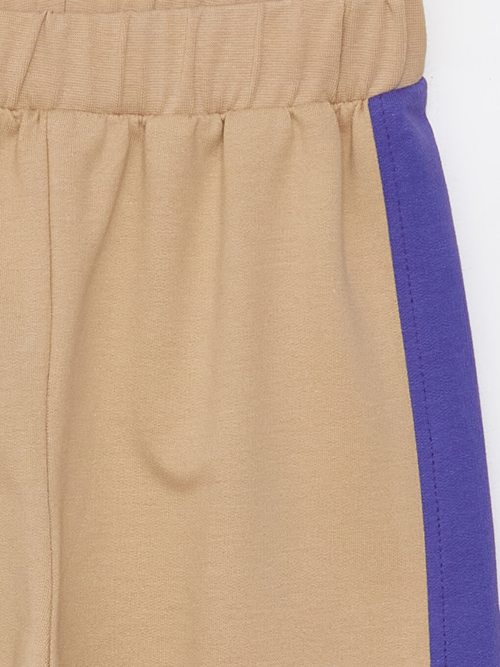 Bej Beli Lastikli Baskılı Kız Çocuk Eşofman Altı-1