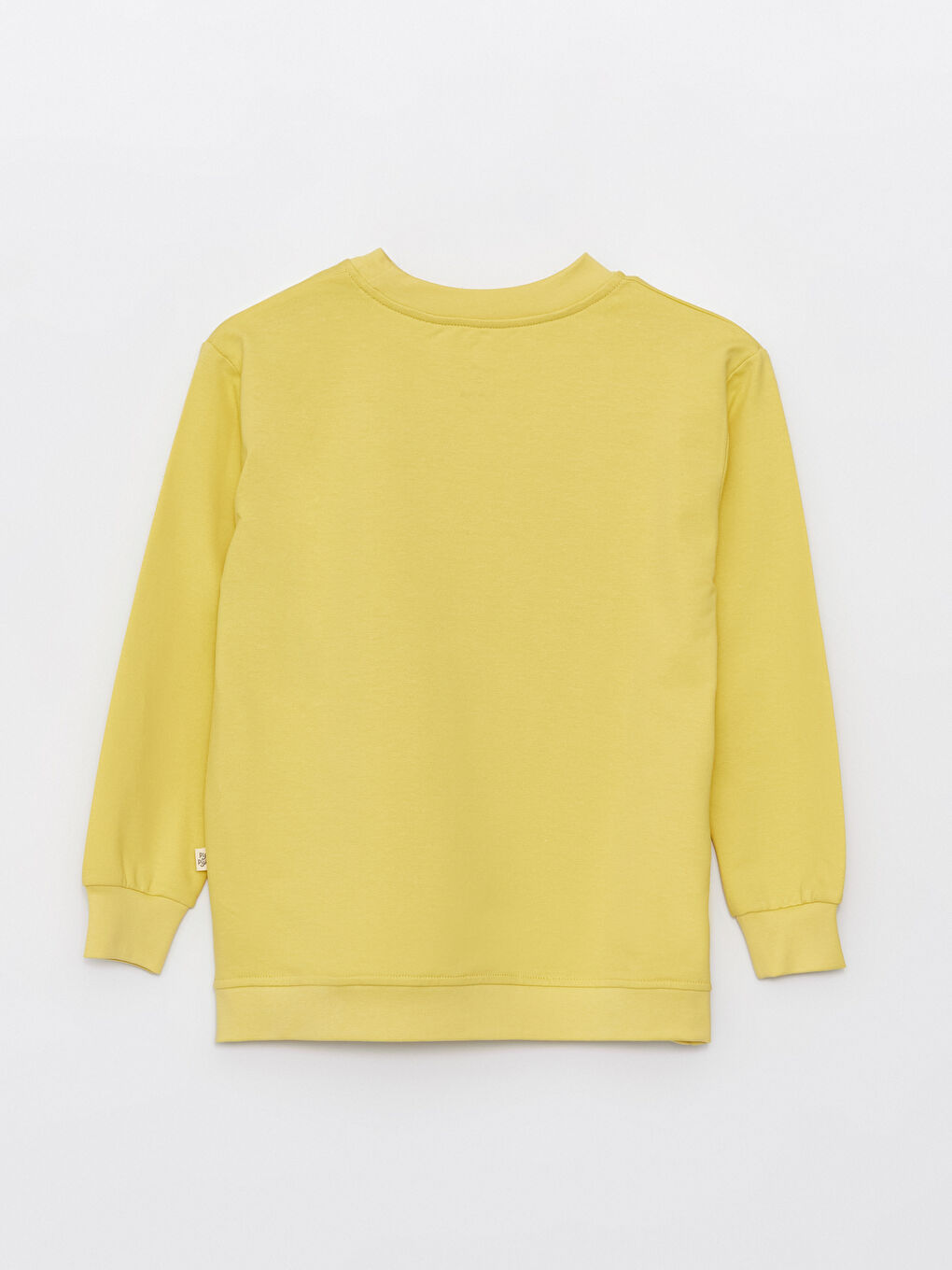 Sarı Bisiklet Yaka Baskılı Uzun Kollu Erkek Çocuk Sweatshirt-5