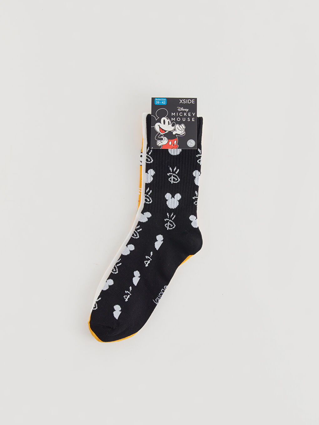 LCW ACCESSORIES Karışık Renk İpliği Boyalı Mickey Mouse Baskılı Erkek Soket Çorap 3'lü - 1